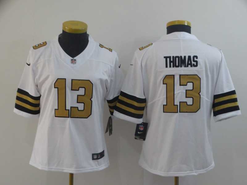 Women Nike Saints 13 Michael Thomas White Color Rush Limited Jersey,We sell and wholesale Women Nike Saints 13 Michael Thomas White Color Rush Limited Jersey on line form chian!